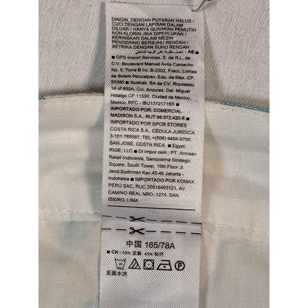 Old Navy Shorts Womens 12 Green Striped Linen Chino Flat Front Casual Summer - Picture 5 of 6